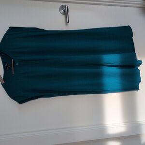 Eileen Fisher Blue 100% Silk Sleeveless Dress